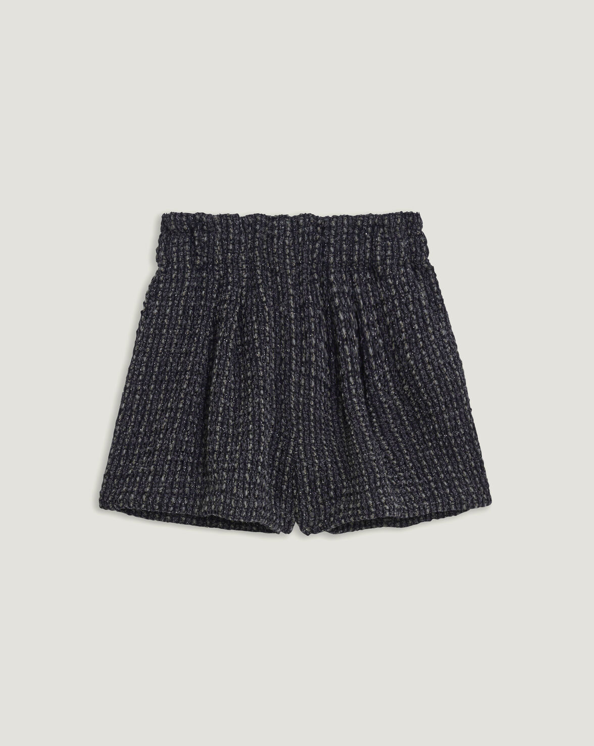 KALE PAPERBAG KNIT TWEED SHORTS image number null