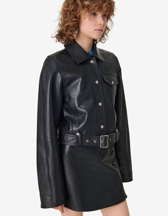 VESTE BOXY EN CUIR