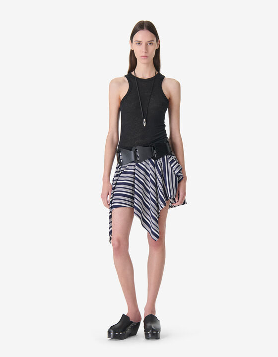 ASYMMETRICAL STRIPED SKIRT