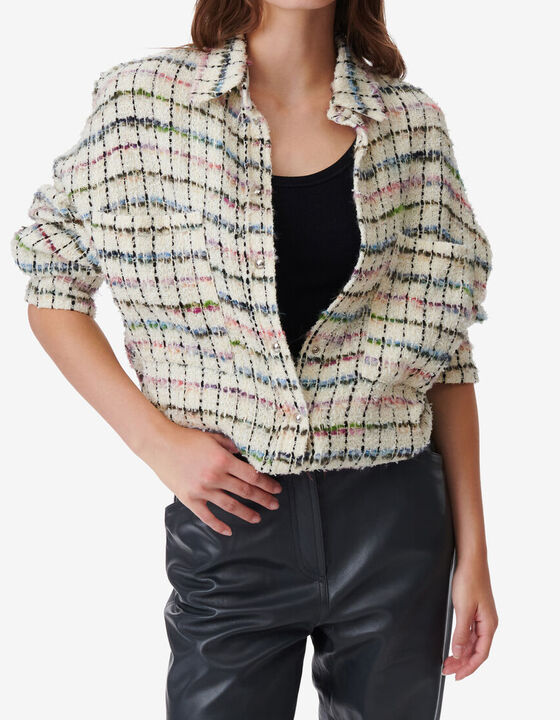 MULTICOLORED TWEED OVERSHIRT
