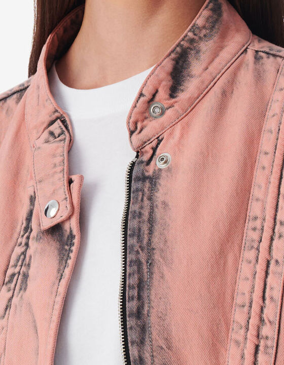 HIGH-COLLARED DENIM JACKET