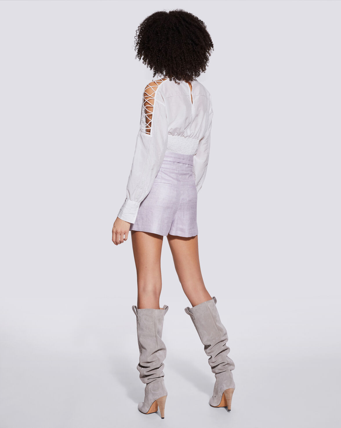 LAFA PAPERBAG HIGH WAIST SHORTS image number null