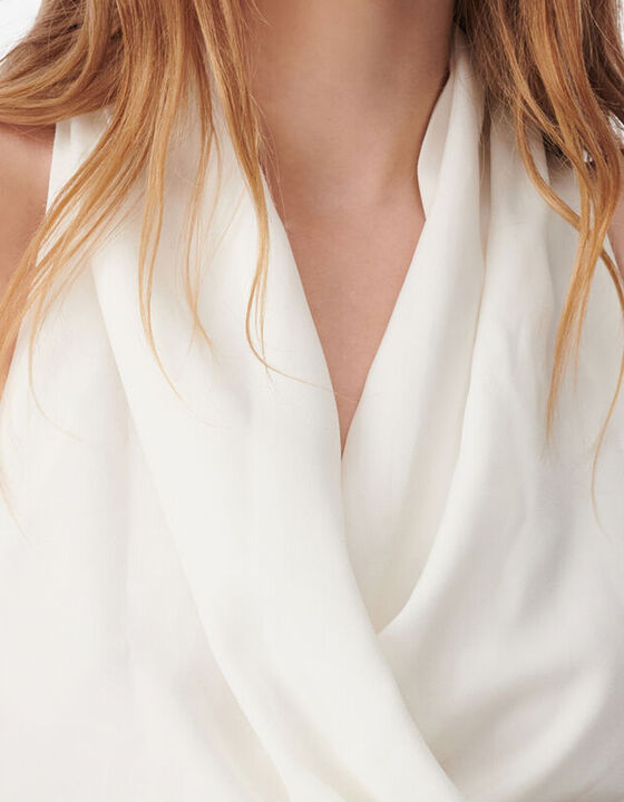 DRAPED SATIN CREPE TOP