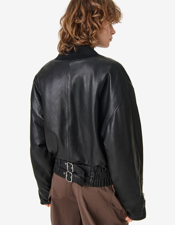 LEATHER BOMBER JACKET