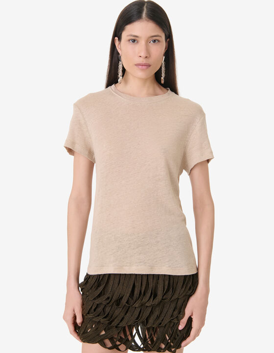ROUND NECK LINEN T-SHIRT