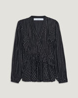 SILGA SHEER METALLIC PEPLUM TOP image number null