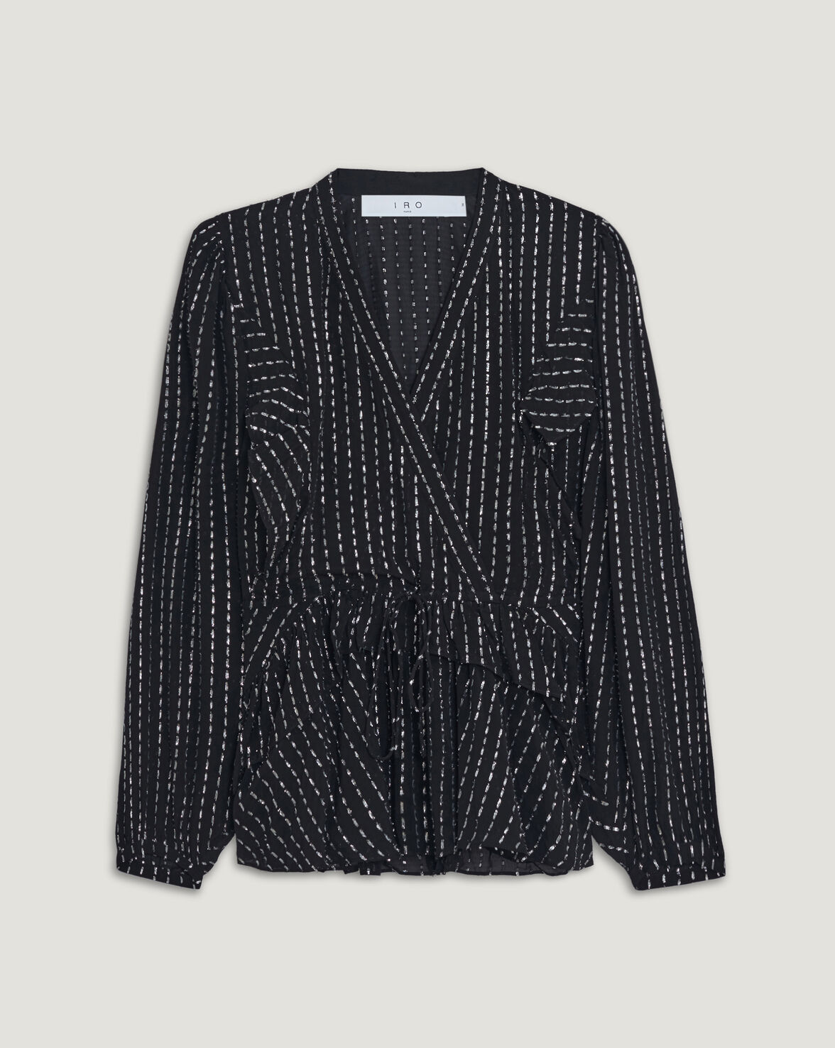 SILGA SHEER METALLIC PEPLUM TOP image number null