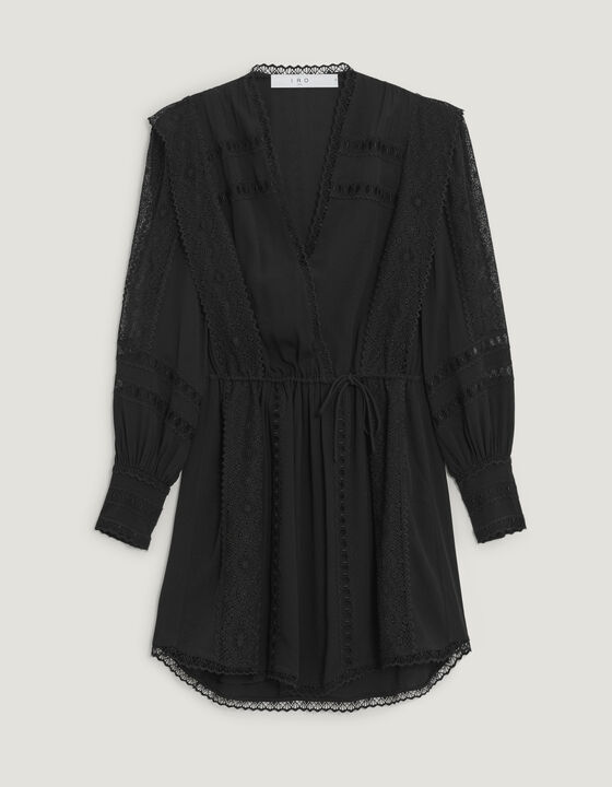 CASSIE LONG SLEEVE V NECK MINI DRESS