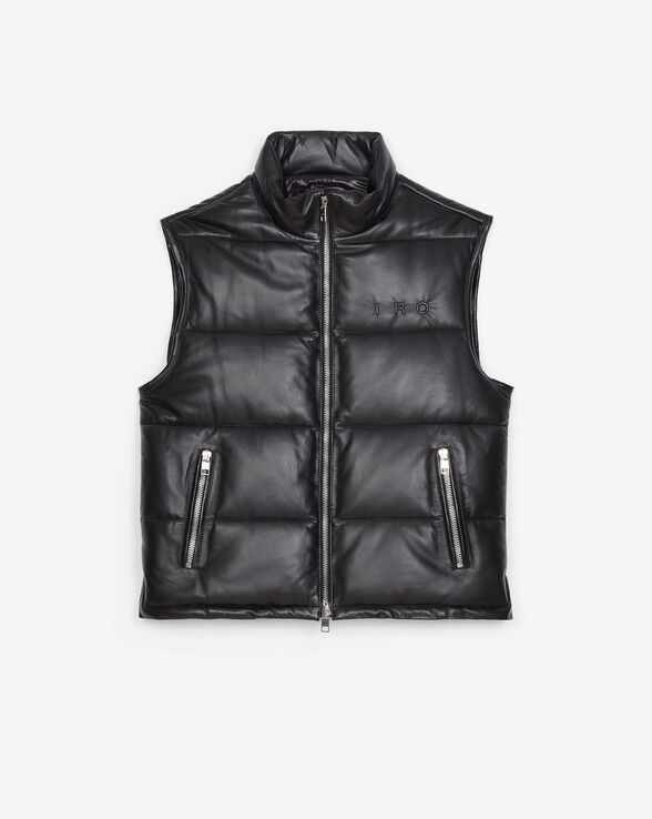 INRA SLEEVELESS LEATHER DOWN JACKET