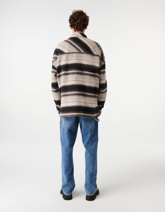STRIPED WOOL OVERSHIRT