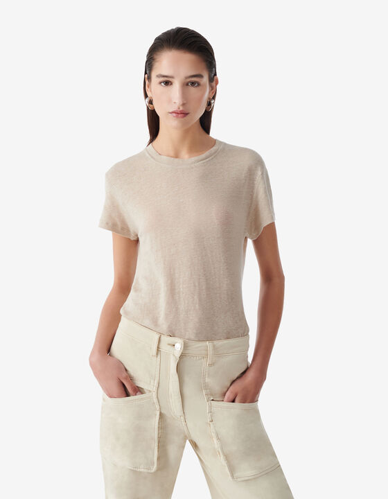 ROUND-NECK LINEN T-SHIRT