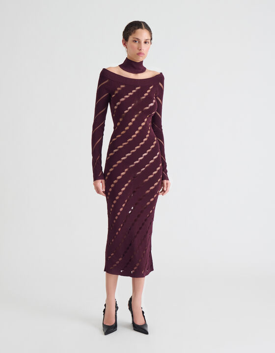 OPENWORK DRESS WITH BARED SHOULDERS
