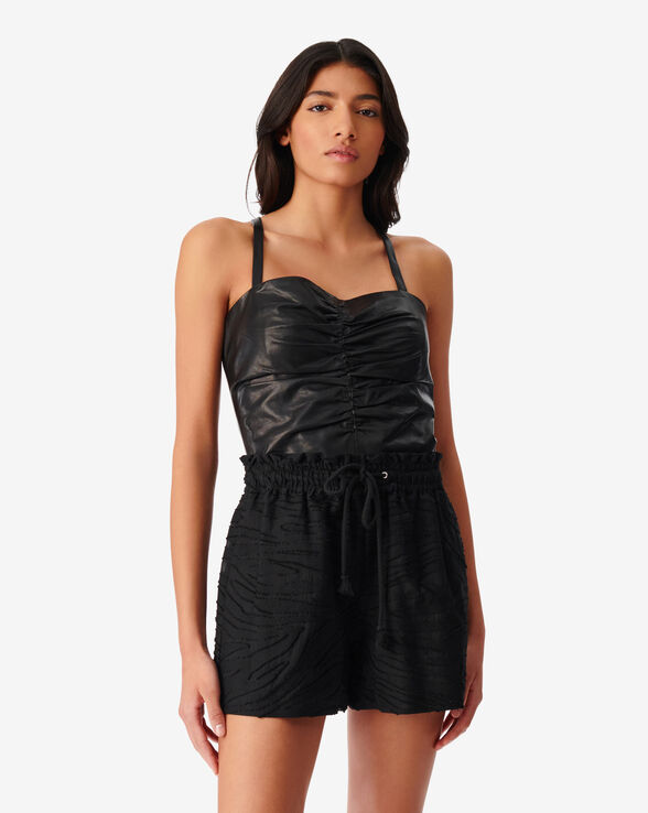 LORIAE LEATHER BUSTIER TOP