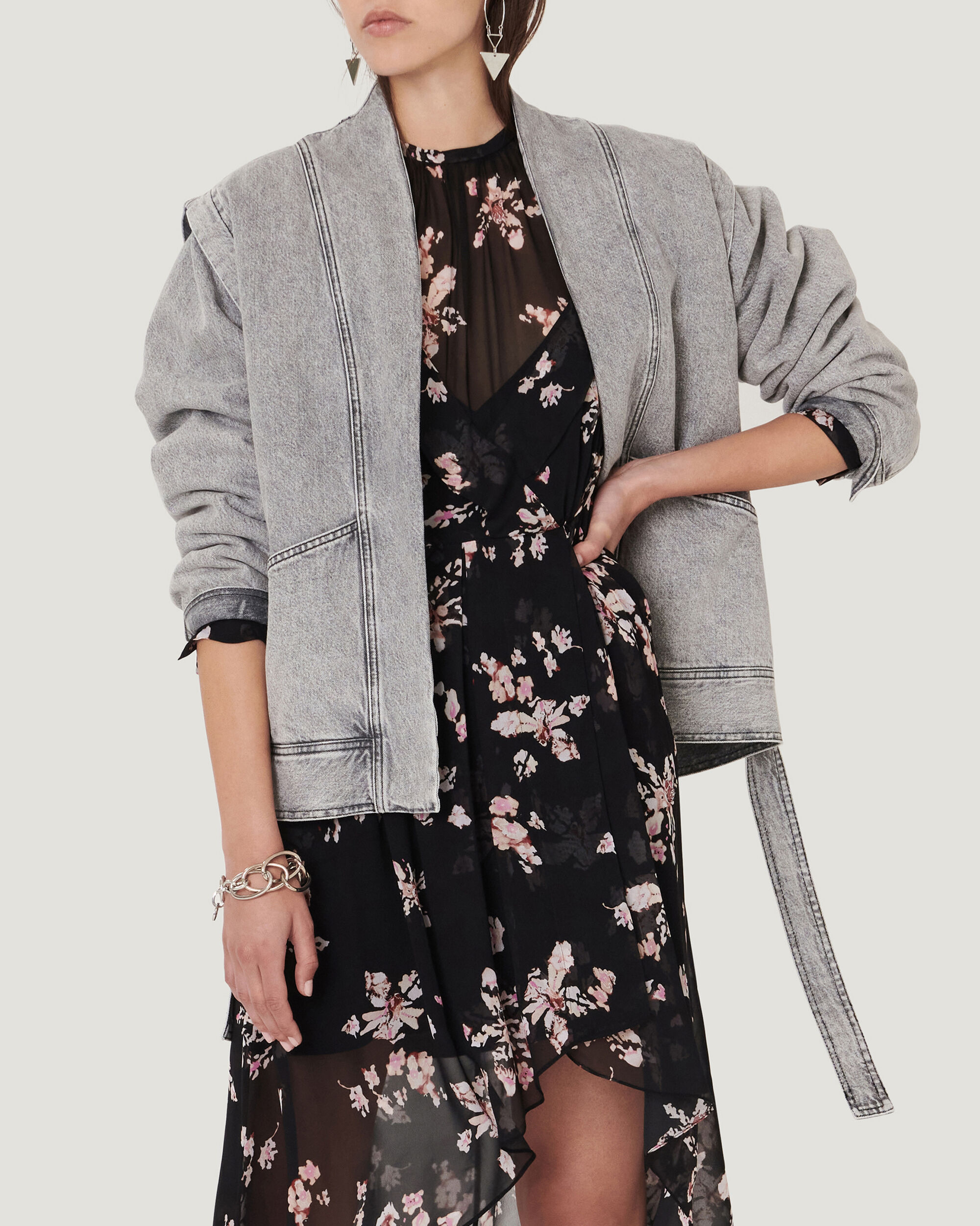 metallic kimono jacket