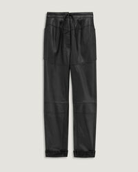 IRO - HOSHO RELAXED CROPPED LEATHER TROUSERS BLACK