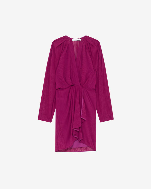 ALVINA SHORT V-NECK DRESS WITH RUFFLES