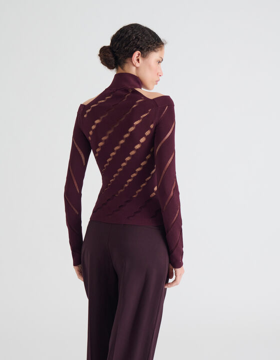 OPENWORK SWEATER WITH BARED SHOULDERS
