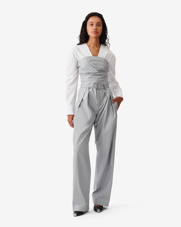 ADICA WIDE LEG LEATHER TROUSERS