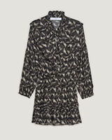 TYGA PATTERNED RUFFLE SHIRT DRESS  image number null