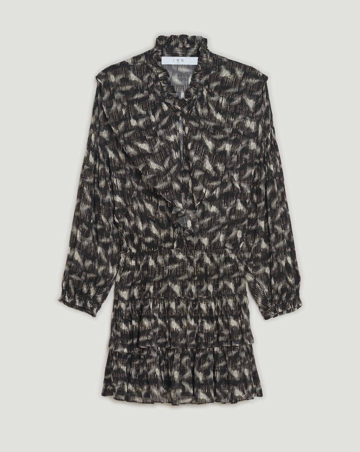 TYGA PATTERNED RUFFLE SHIRT DRESS image number null