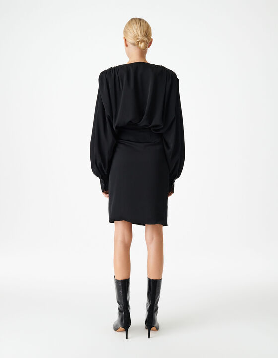 DRAPED DRESS WITH ROUND NECK