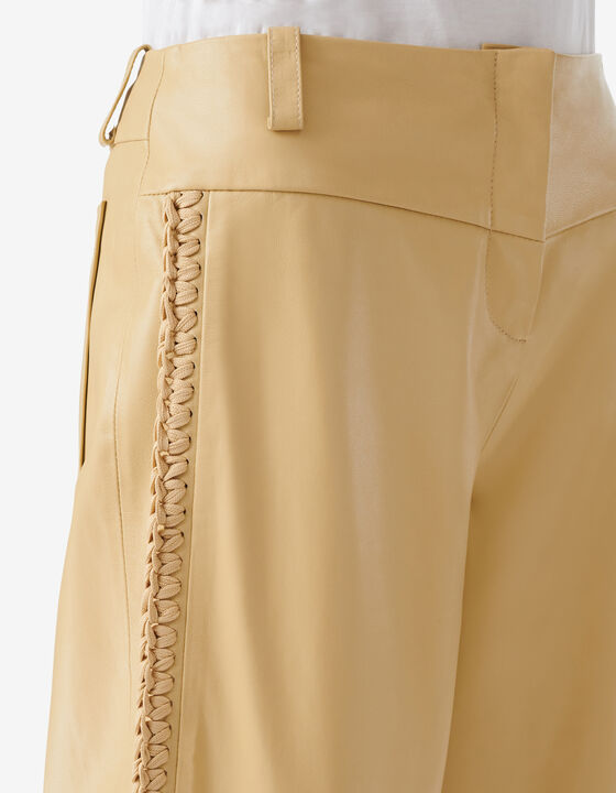 BRAIDED LEATHER PANTS