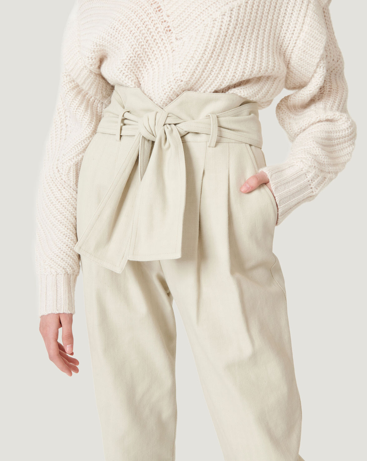MADEON CROPPED PAPERBAG TROUSERS image number null