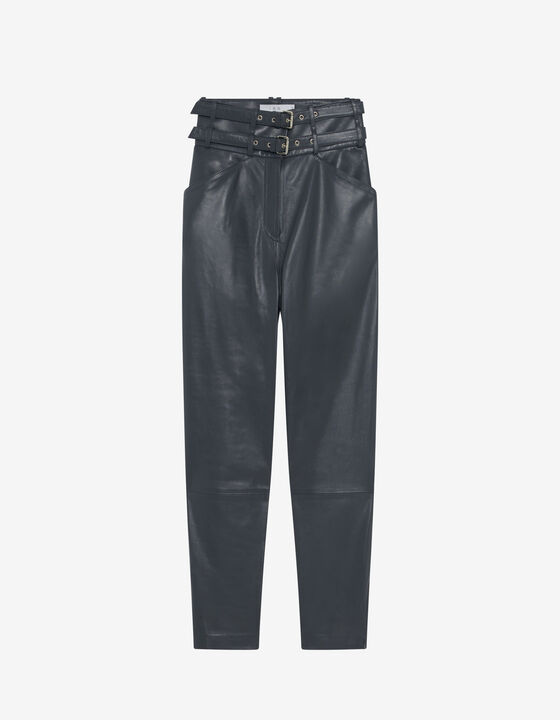 LEATHER CARROT PANTS