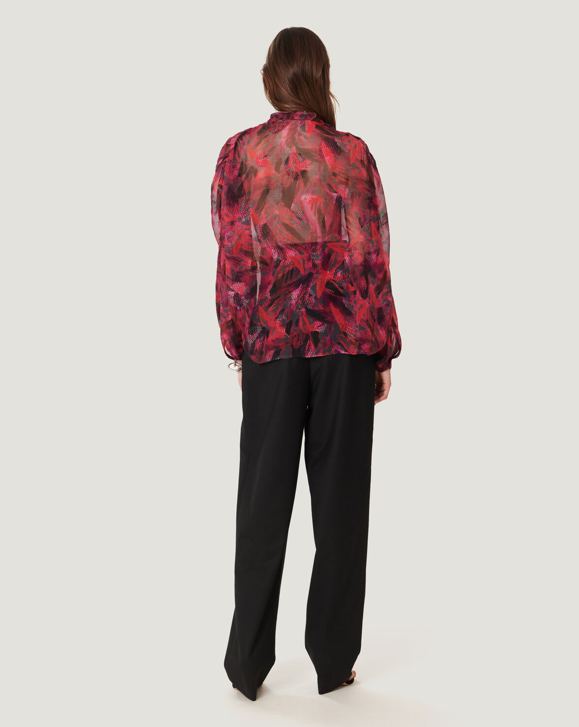 PAULHI SHEER PRINTED BLOUSE TOP image number null