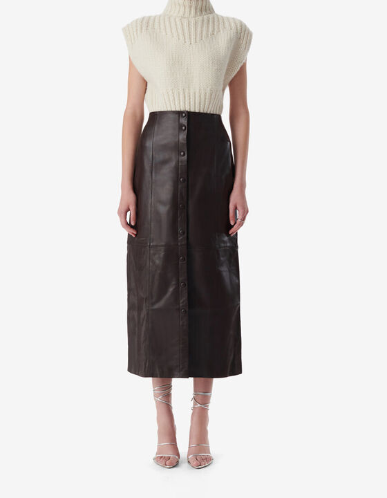 LONG LEATHER SKIRT