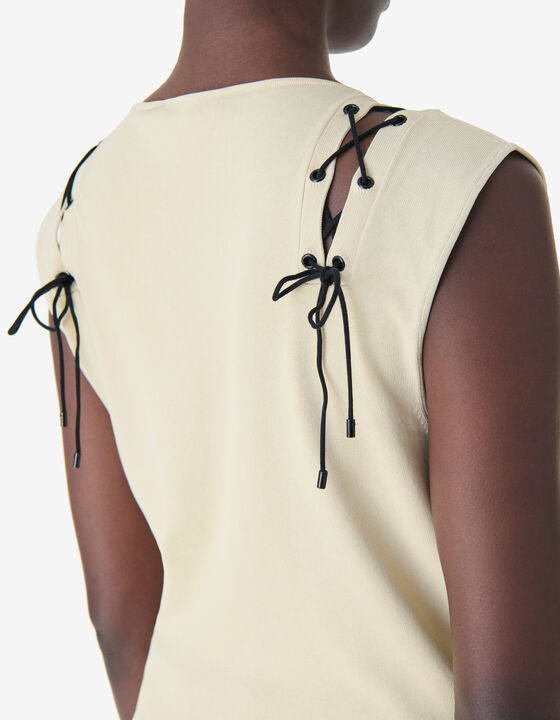 SLEEVELESS LACE-UP TOP