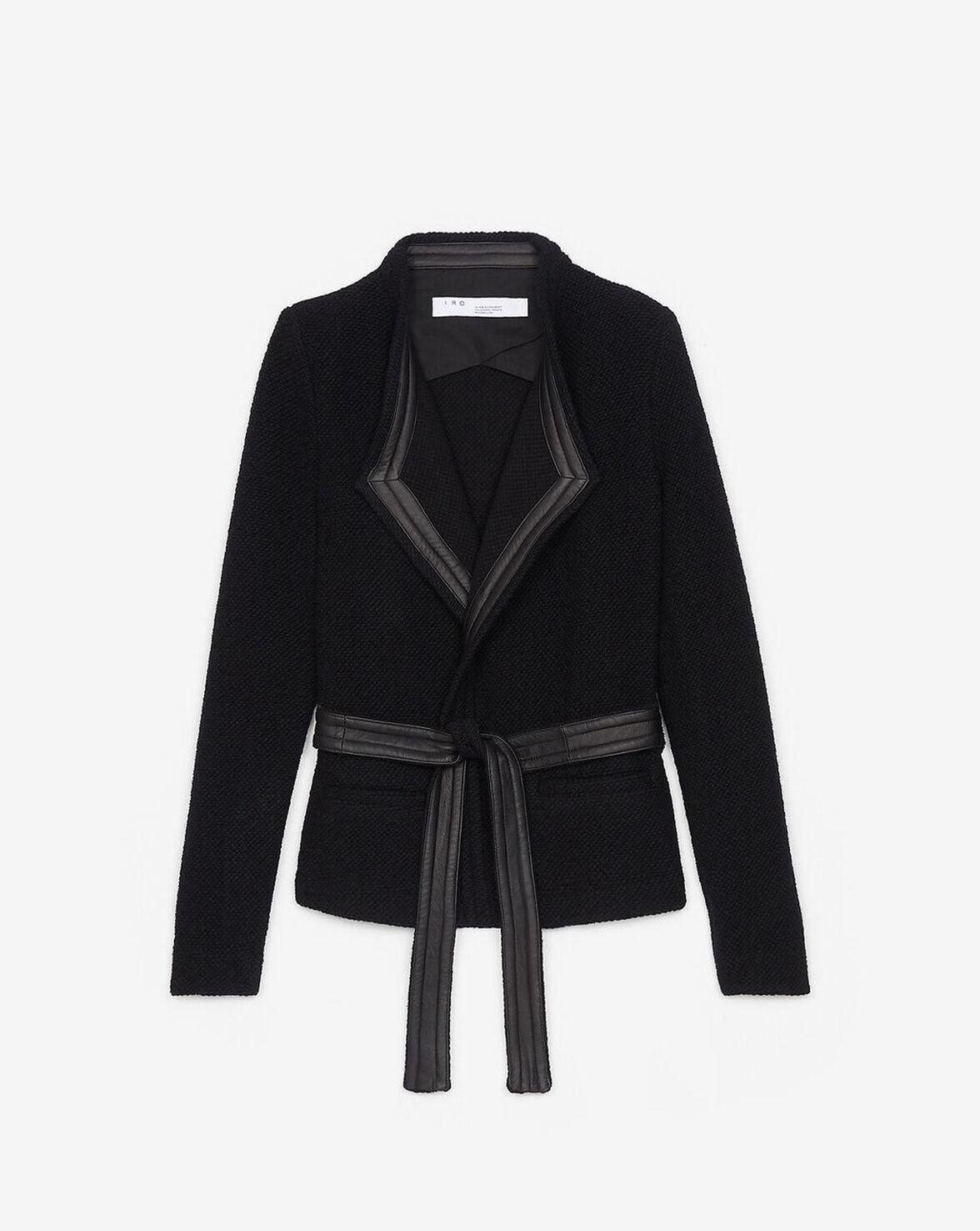 AWA LEATHER TRIMMED WOOL JACKET image number null
