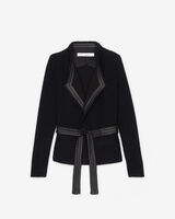 AWA LEATHER TRIMMED WOOL JACKET image number null
