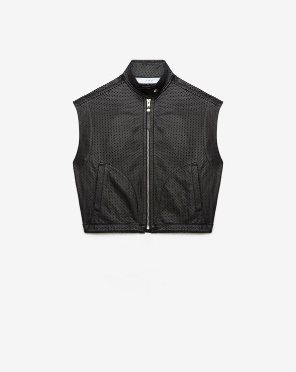 AERIA SLEEVELESS LEATHER JACKET