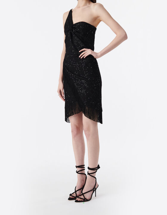 ASYMMETRICAL SEQUIN DRESS