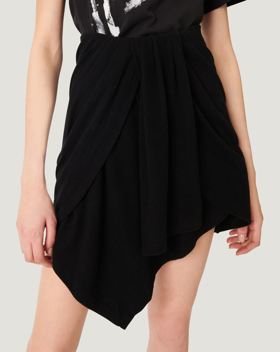 SERTA DRAPED COTTON MINI SKIRT image number null