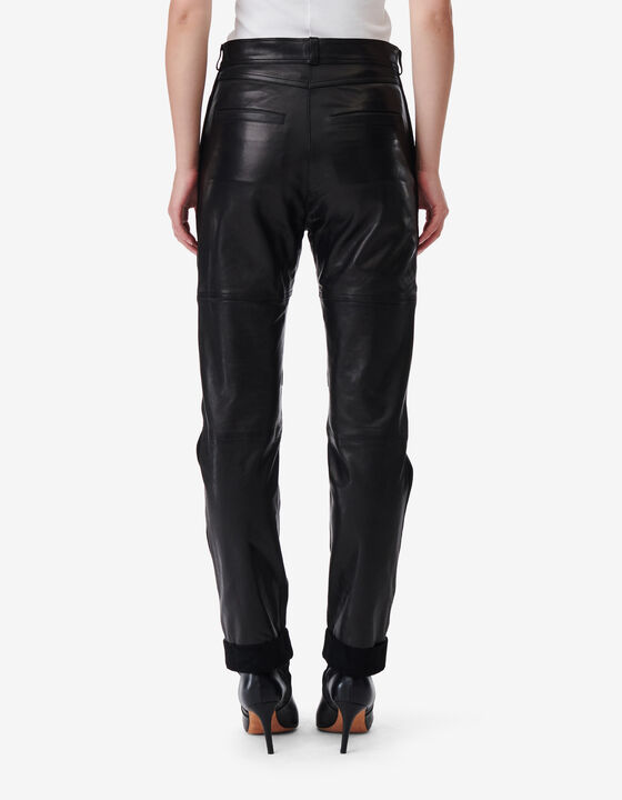 STRAIGHT LEG LEATHER PANTS