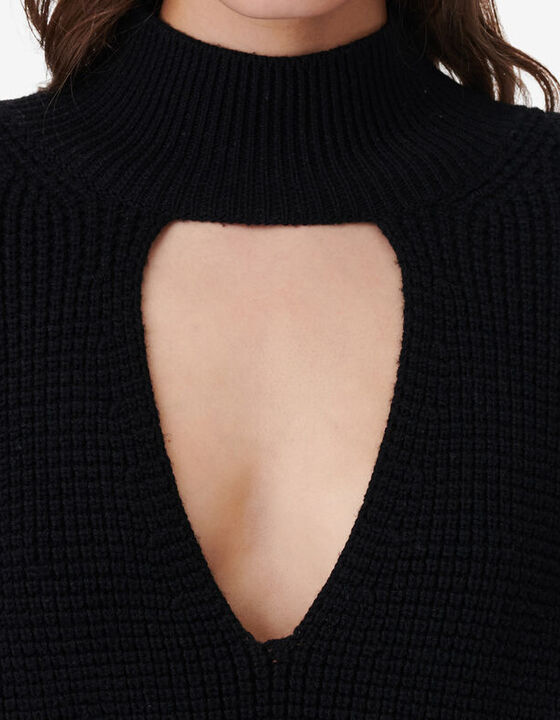 HIGH-NECK SWEATER WITH CUT-OUTS