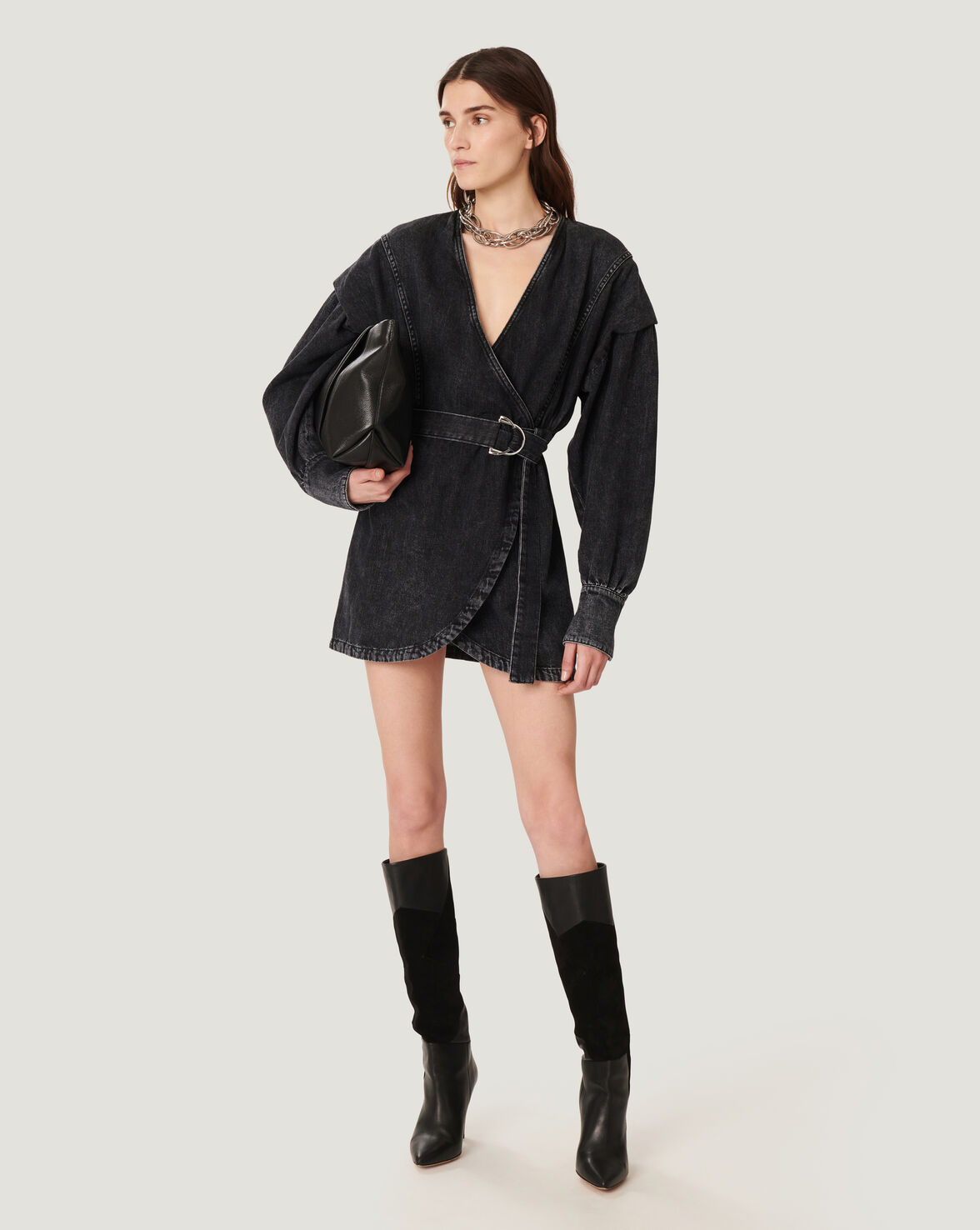 DARSON KNEE HIGH PATCHWORK LEATHER BOOTS image number null