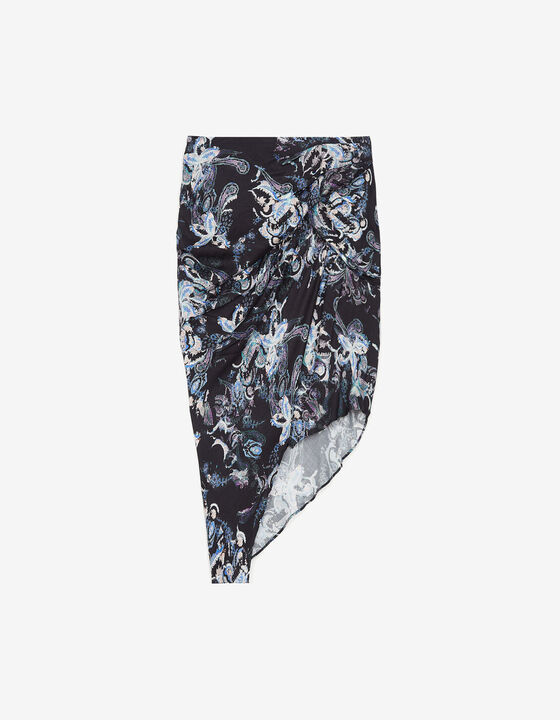 ASYMMETRICAL PRINTED SKIRT