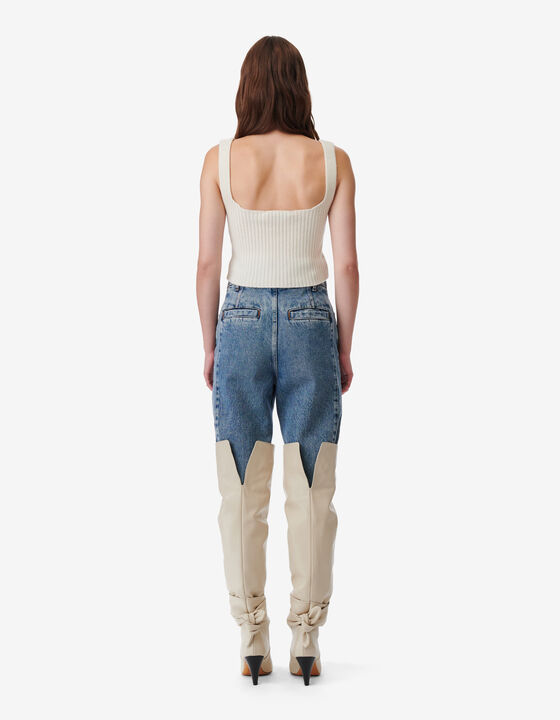 RIBBED SQUARE NECK TOP