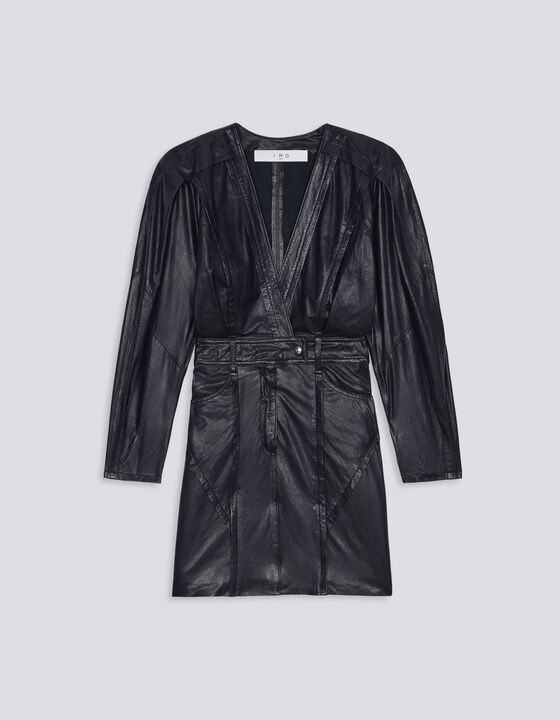 SKALA LOW-CUT LEATHER DRESS
