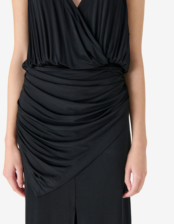 DRAPED STRAPLESS DRESS