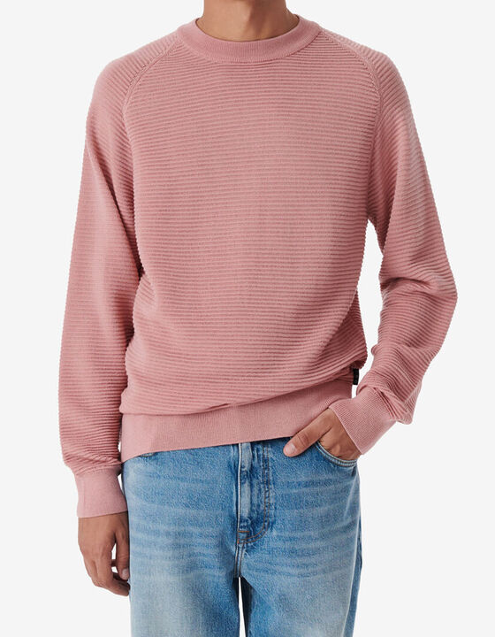 ROUND-NECK RIBBED SWEATER