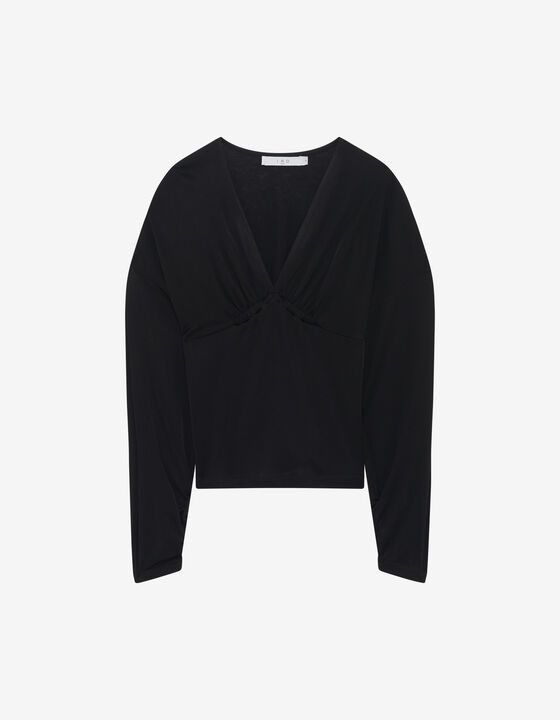CHADYA GATHERED V-NECK TOP