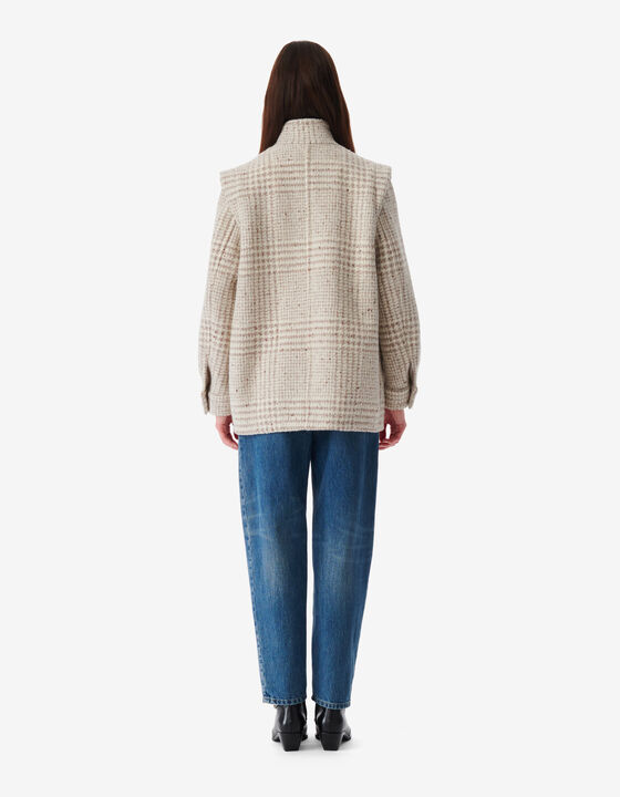 CHECKERED WOOL COAT