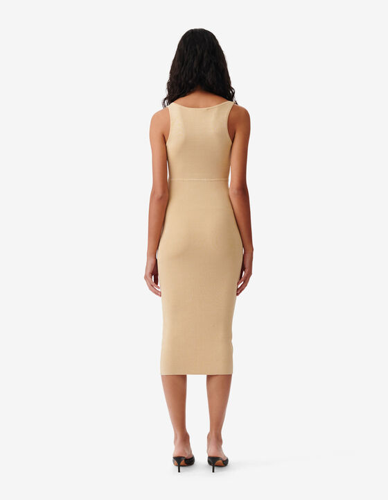 ROBE MIDI C&Ocirc;TEL&Eacute;E COL CARR&Eacute;