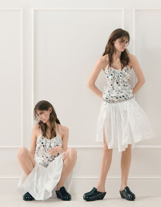 BACKLESS MIDI DRESS