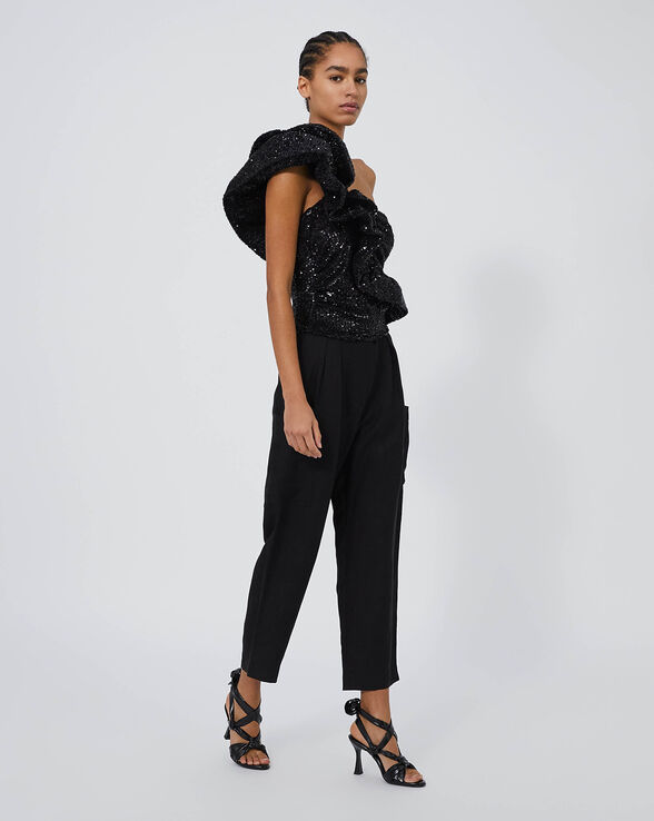 SONIA ASYMMETRICAL SEQUINED TOP