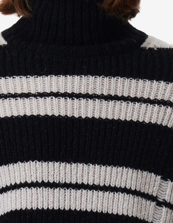 HIGH-NECK RIPPED SWEATER